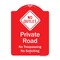 Signmission Private Road No Trespassing Or Soliciting With No Outlet Symbol Aluminum Sign, 24" H, RW-1824-9911 A-DES-RW-1824-9911 - alternate 1